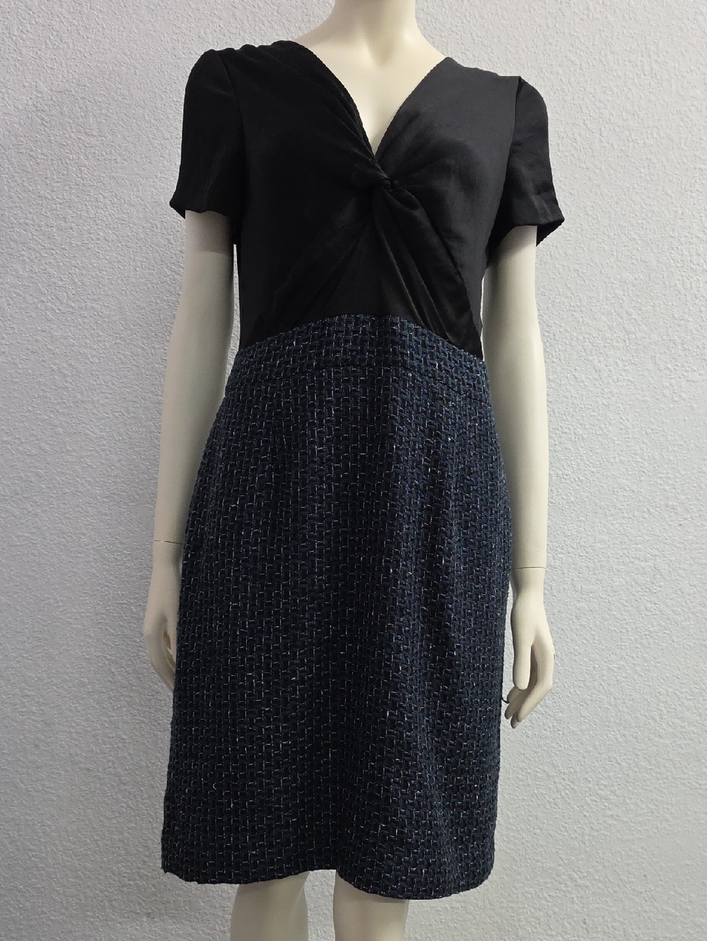 Banana Republic  Blue Black Tweed Dress Size 12